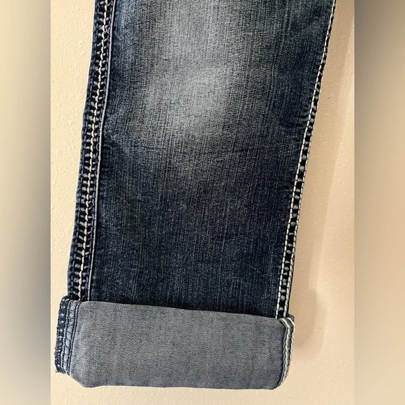 Silver Jeans Twisted Capri Tag Size 30 Blue Heavy Stitch Cropped Women’s Jeans - Picture 7 of 7